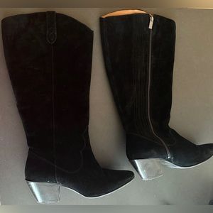 Duo Boots Saffron Knee High Boots in Black Suede